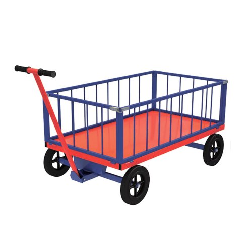 Тележка с поворотной осью ТПОБ 2 Т (г/п 600 кг, 900x600 мм, колеса литые чугун.обод 250 мм.