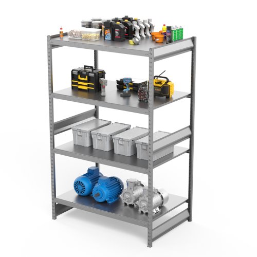 Металлический стеллаж СГ Ультра / СГУ (2000х1200х1000 мм) 4 яруса, цинк (СГУ 2012104)