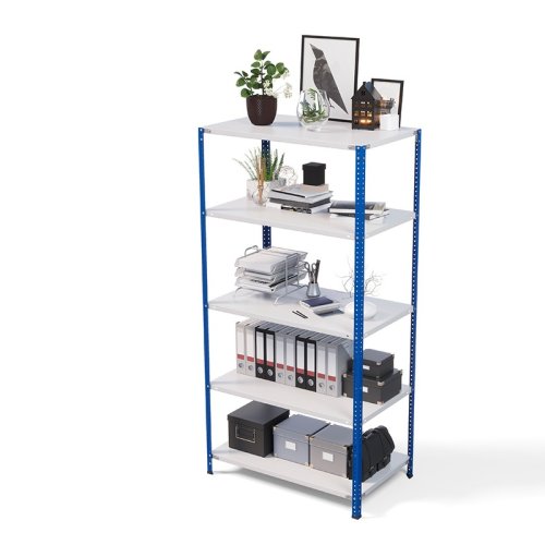 Стеллаж металлический ТС Лайт, синие стойки, 2000x1000x600 мм. Полки: 5 шт. металл (ТС 200100605с)