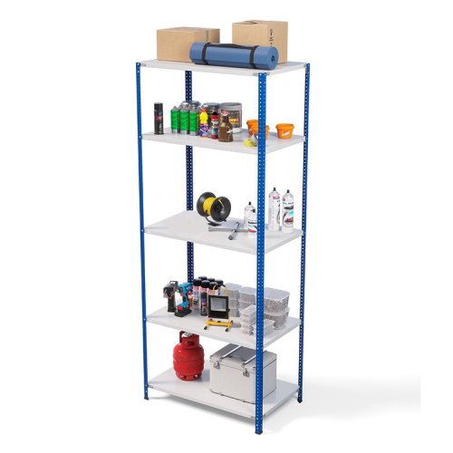 Стеллаж металлический ТС Лайт, синие стойки, 2500x1000x500 мм. Полки: 5 шт. металл (ТС 220100505с)