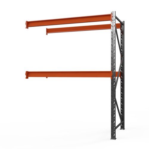 Секция приставная стеллажа металлического Оптима, 2000x2500x785 мм. Ярусы: 2 шт. без настила