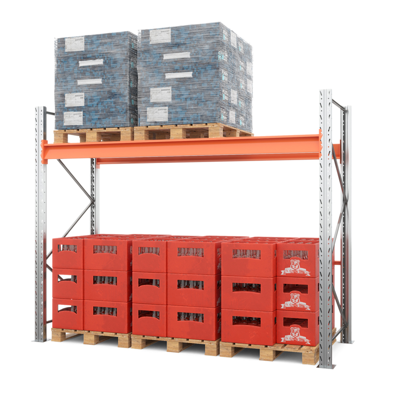 Стеллаж металлический паллетный 2000х2700х1100 мм (100.1.5). Ярусы: пол+1