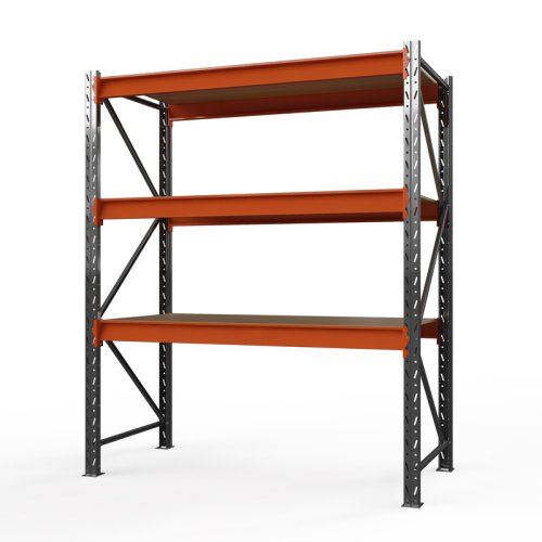 Стеллаж металлический грузовой Оптима, 2500x2500x785 мм. Ярусы: 3 шт. фанера