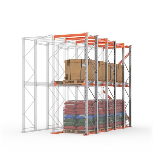 Секция доборная стеллажа набивного паллетного 4000х5000х1000 (85.1.5). Ярусы: пол+1